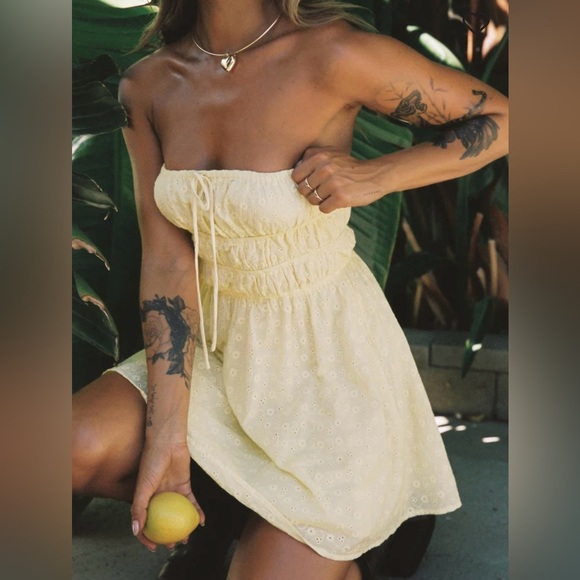 Princess Polly Narlia mini dress Lemon - Picture 3 of 15